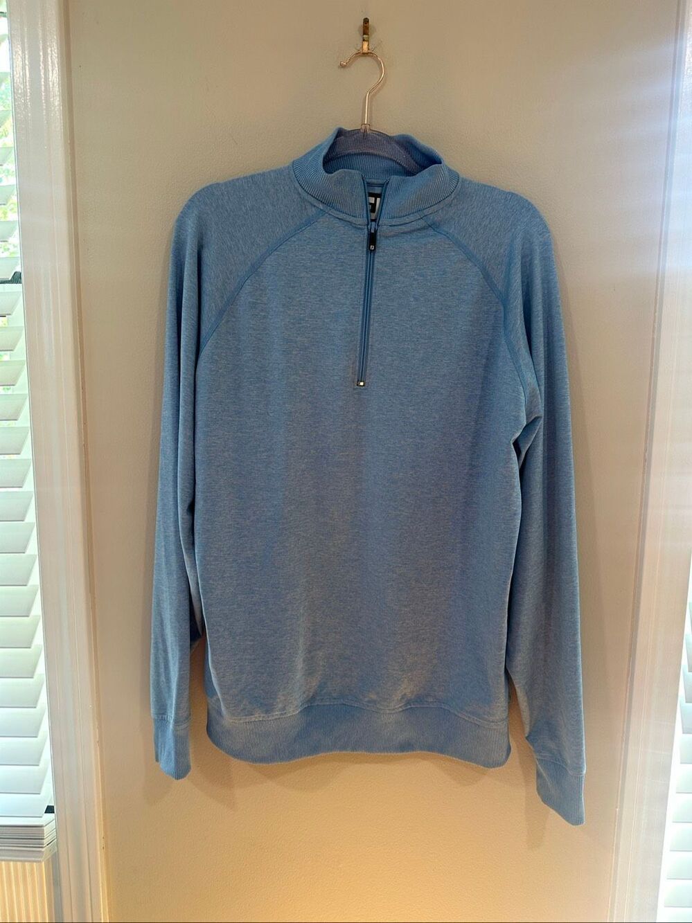 Footjoy Men's Light Blue 1/4 Zip Sweatshirt M Golf